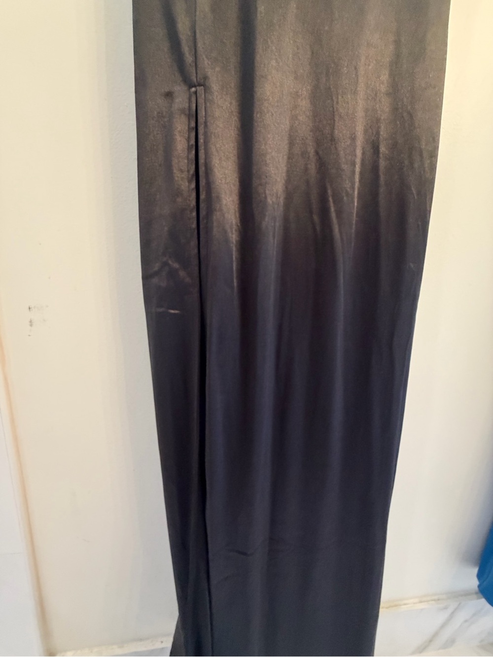 Lulus Sultry Sophistication Black Satin Backless Maxi Dress Size Large - Picture 7 of 12